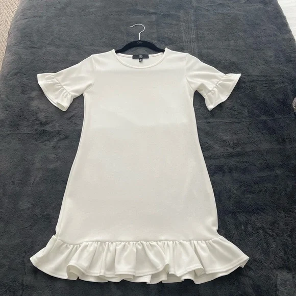 Missguided White Ruffle Mini Dress - Picture 2 of 5